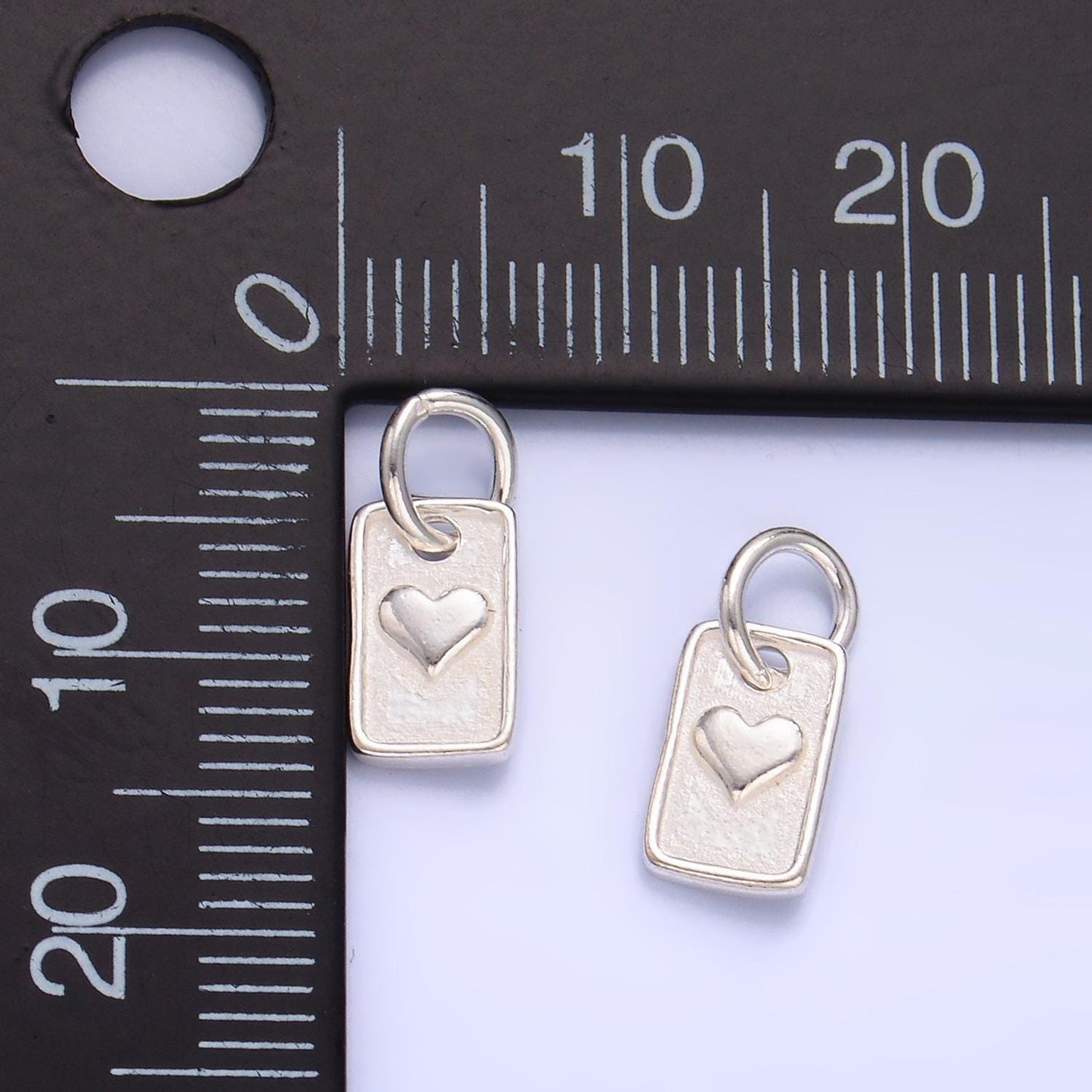 Sterling silver s925 mini heart charm dainty tag charm style | sl-536