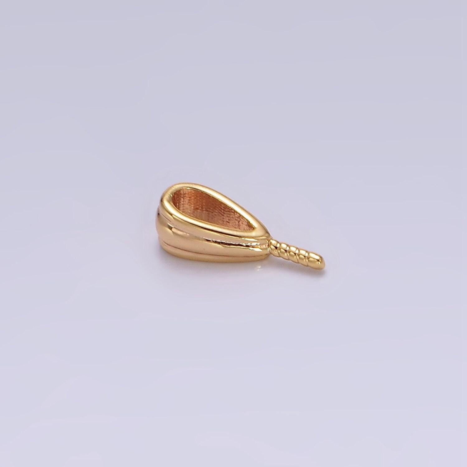 18k gold filled plain peg bail hold for half drill pearl and bead bail charm jewelry findings supplies z900