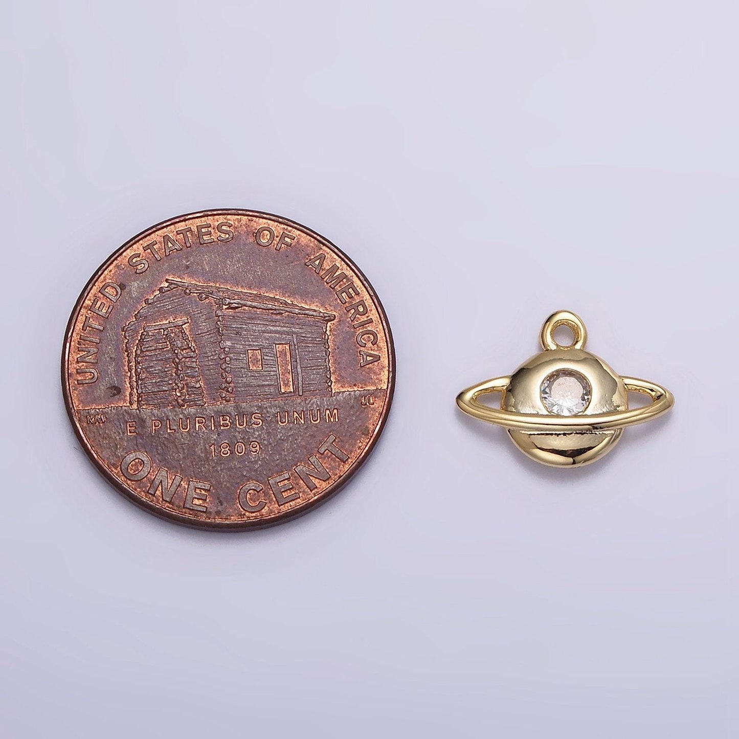 16k gold filled planet saturn celestial space add-on charm | n961
