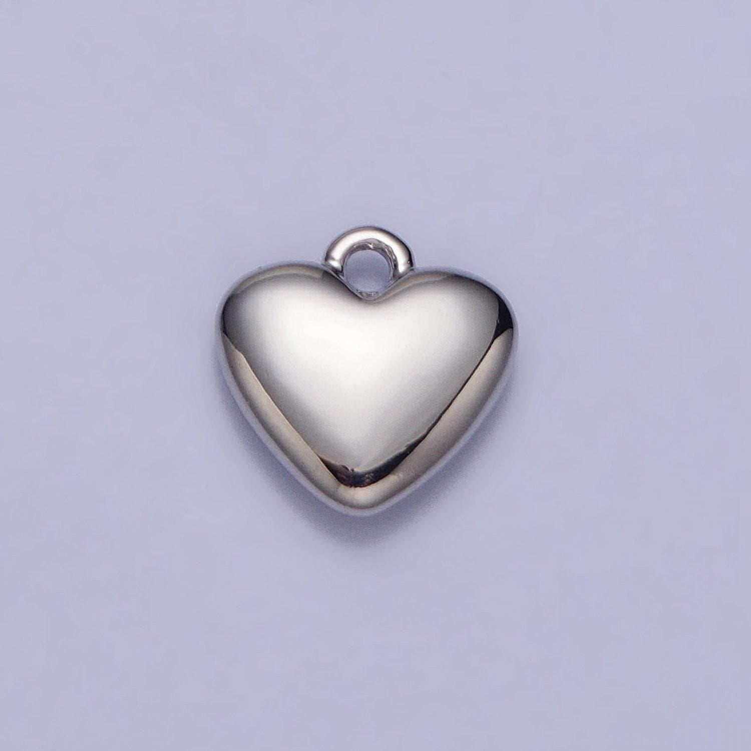 24k gold filled small, dainty heart pendant charm for valentine necklace bracelet jewelry making supplies AA-1456