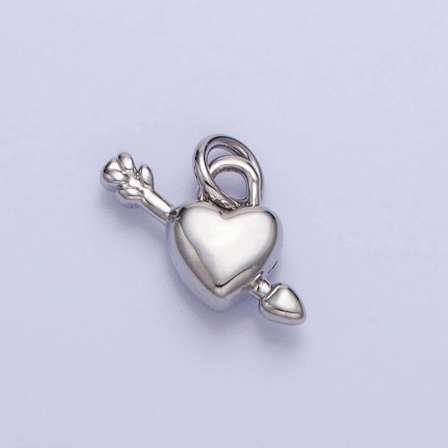 Mini gold heart with arrow charm mini silver heart pendant for earring necklace bracelet component ac707
