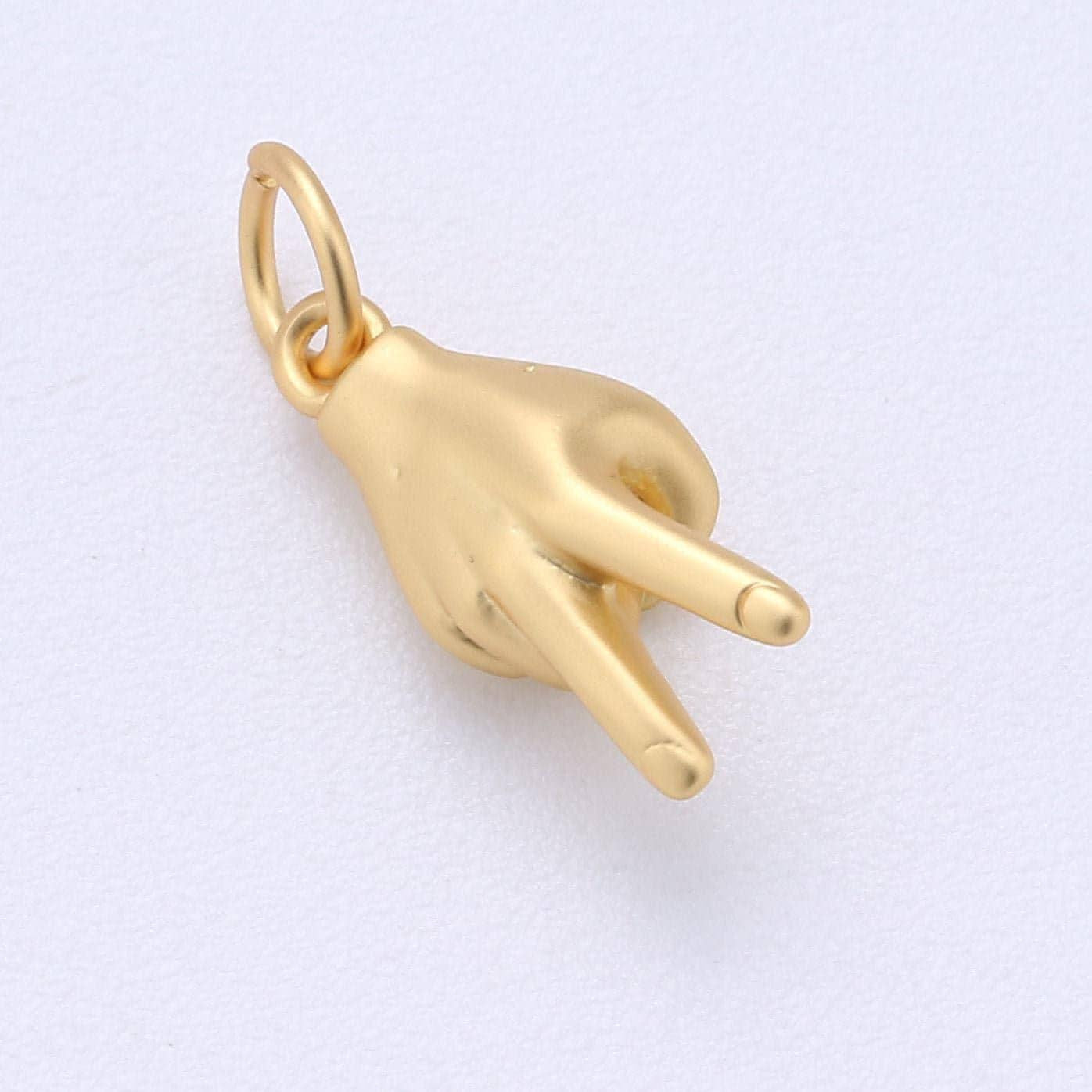 Peace sign hand symbol charm, unique gold fill peace sign for necklace pendant bracelet earring charm jewelry making gift for hippy