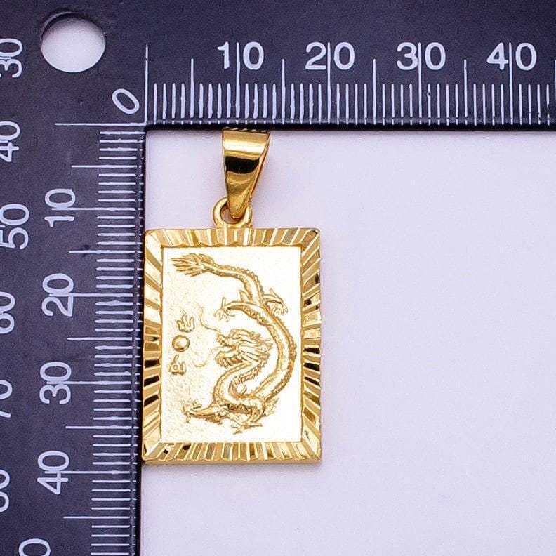 Gold dragon tablet pendant chinese zodiac, mythical animal, diy women men guy necklace pendant charm for jewelry making