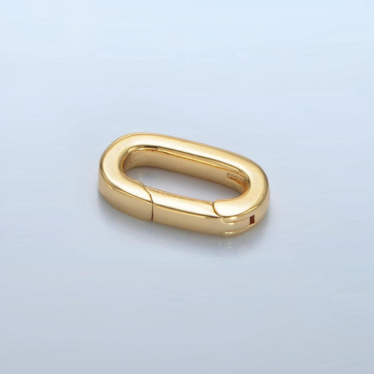 24k gold filled oval carabiner clasp, carabiner lock connector, spring push gate for diy jewelry clasp finding necklace bracelet z968