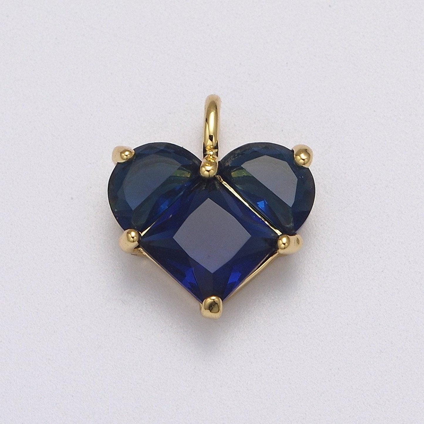 Dainty heart charm cz heart pendant for necklace bracelet earrings charm, dainty charm gold plated lead nickel free j-485
