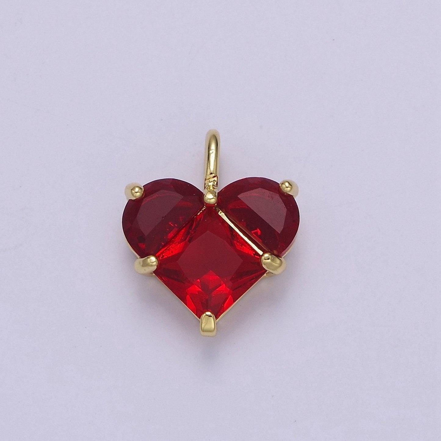 Dainty heart charm cz heart pendant for necklace bracelet earrings charm, dainty charm gold plated lead nickel free j-485