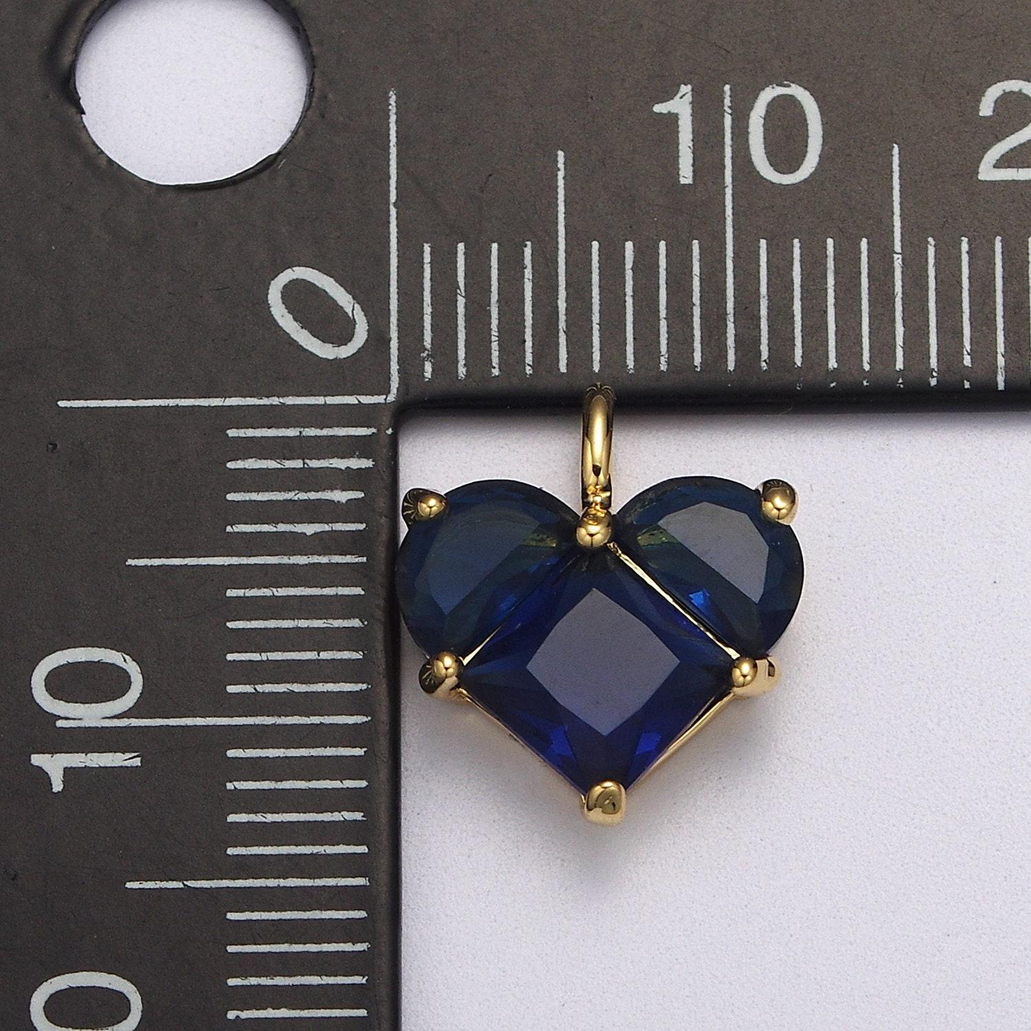 Dainty heart charm cz heart pendant for necklace bracelet earrings charm, dainty charm gold plated lead nickel free j-485