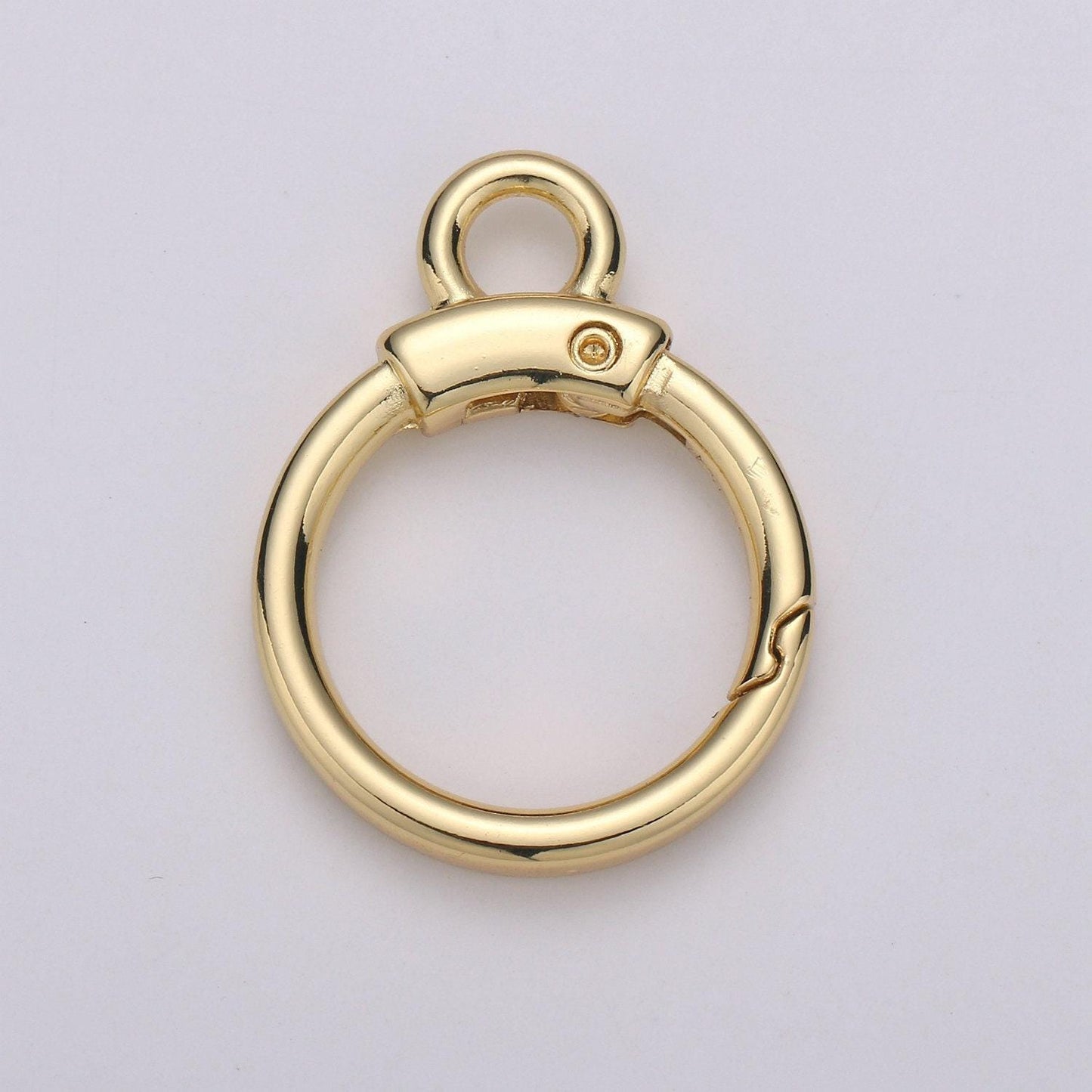 1pc wholesale push spring ring 24k gold , spring ring for jewelry necklace bracelet anklet making, size 37mmx28mm, supp- 956, 957