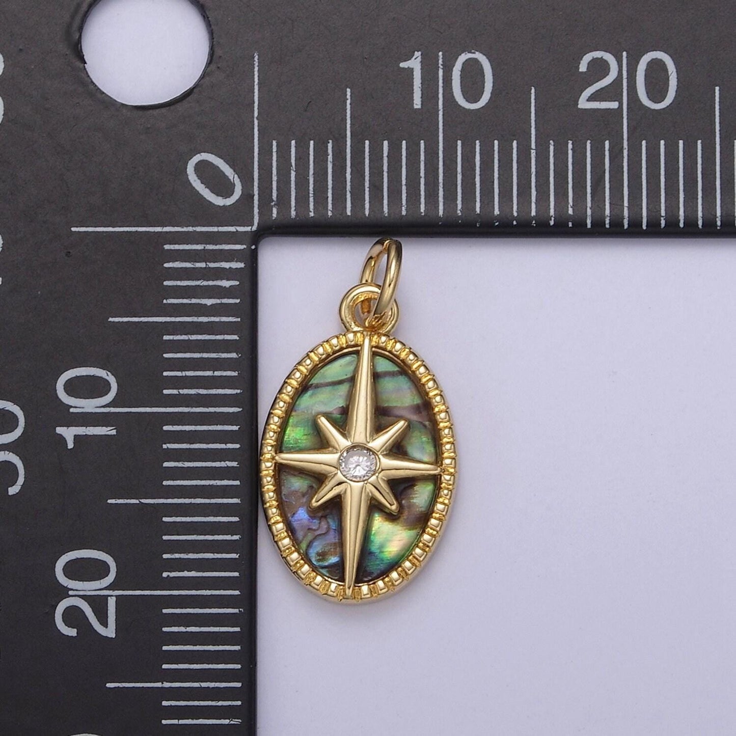 14k gold filled pearl, tiger eye, abalone shell charm pendant north star charm for celestial necklace bracelet jewelry making n-820
