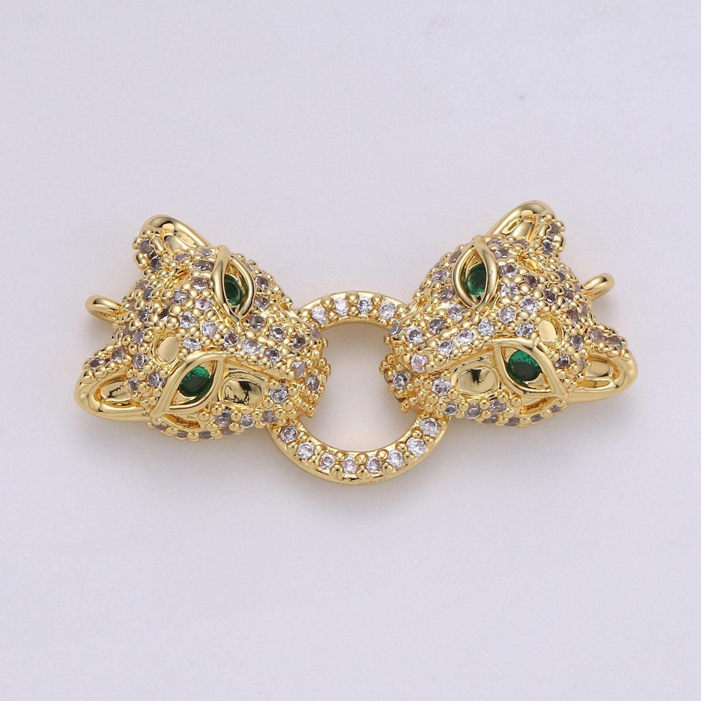 1x leopard charms bracelet connector gold silver link connector animal jewelry supplies component for bracelet component | f-446, f-447