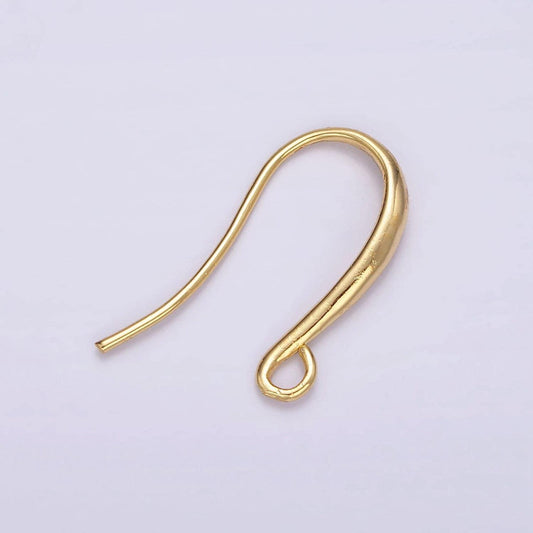 1 pair 14k gold filled 20mm loop minimalist french hook earrings findings supply | z569