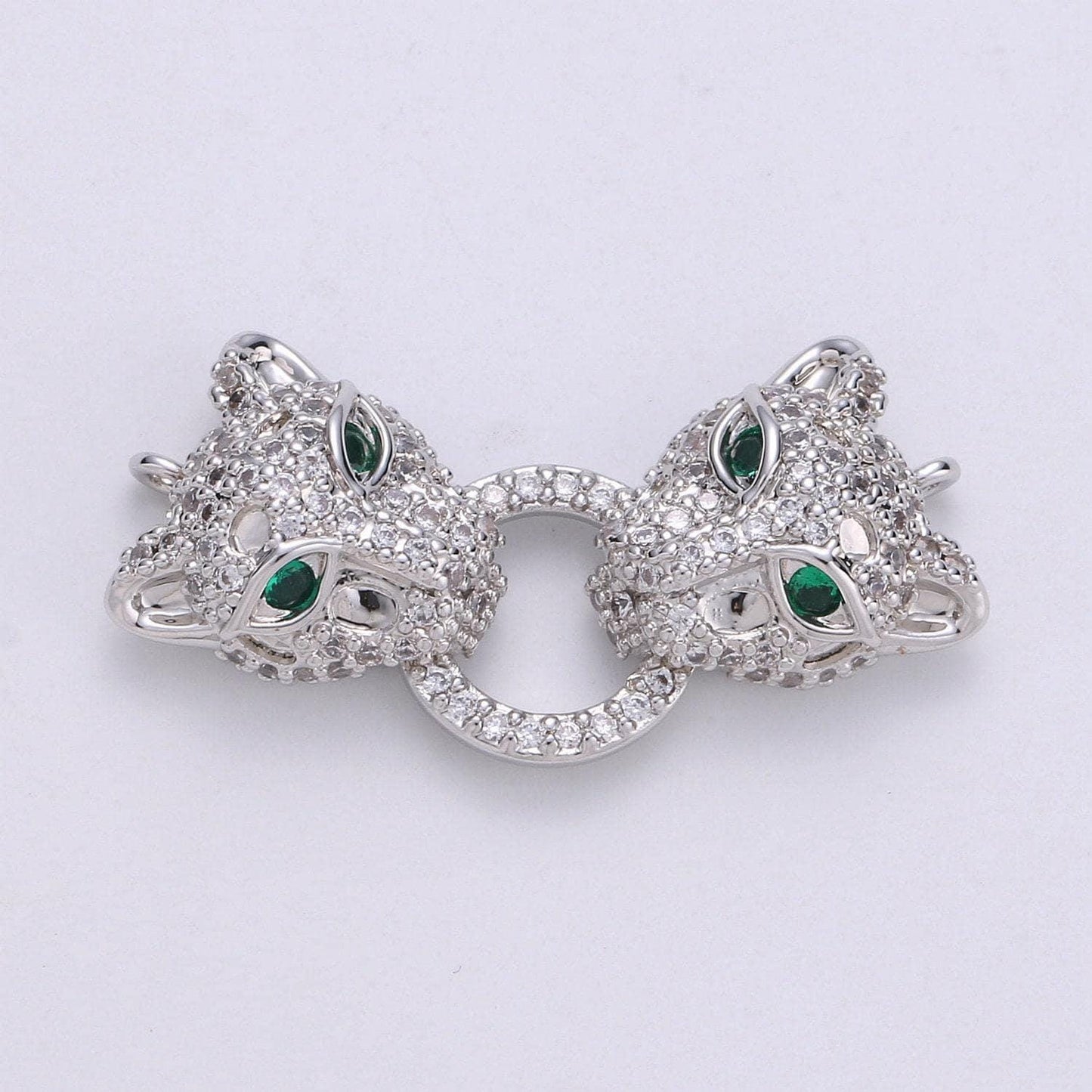 1x leopard charms bracelet connector gold silver link connector animal jewelry supplies component for bracelet component | f-446, f-447