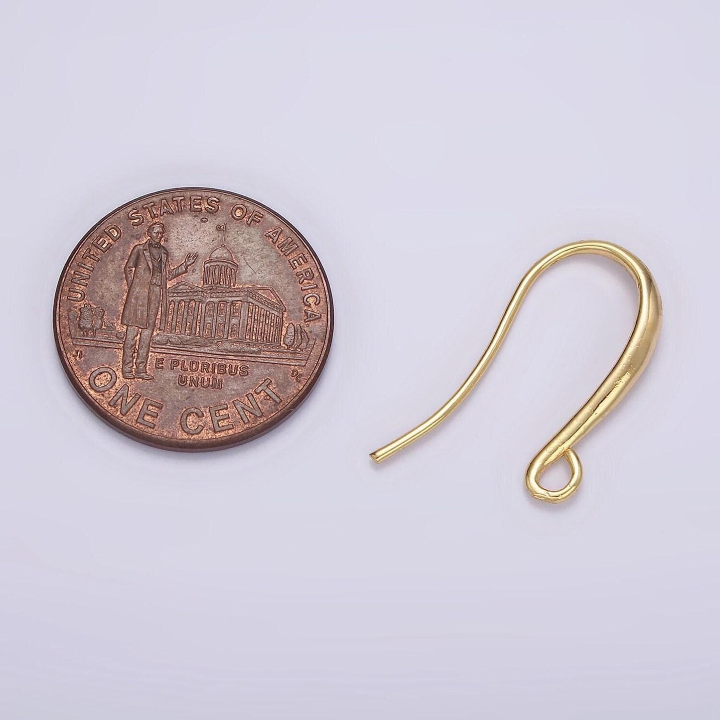 1 pair 14k gold filled 20mm loop minimalist french hook earrings findings supply | z569