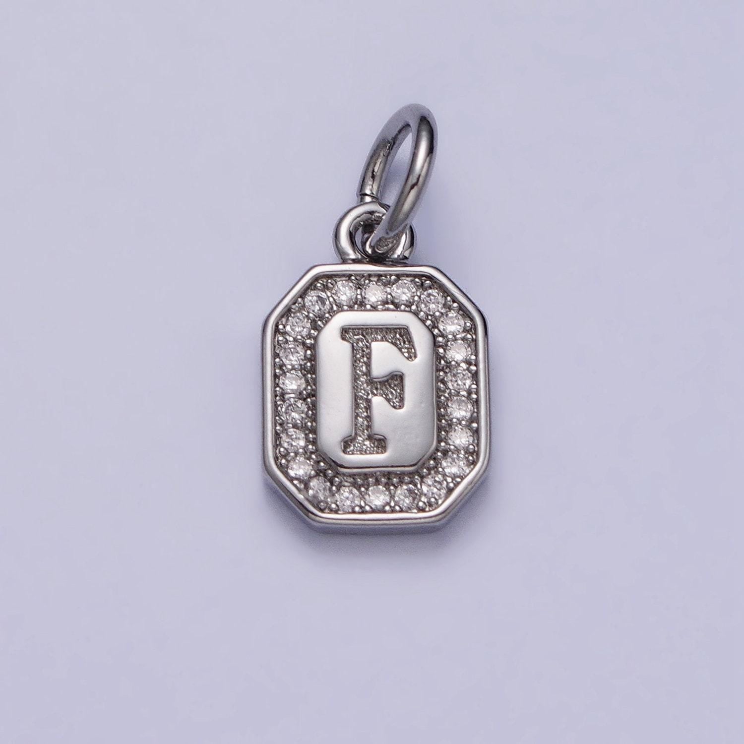 New initial name charm gold tag alphabet charm, shell pearl letter pendant personalized jewelry add on charm stainless steel tarnish free