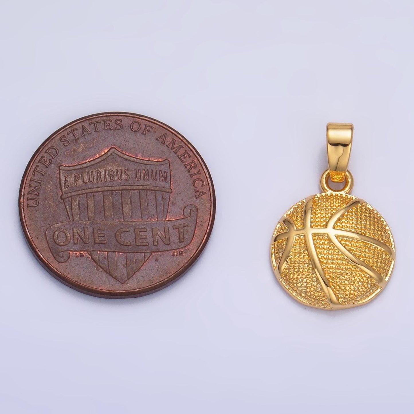 Basket ball pendant small sport charm for handmade jewelry supplies 24k gold filled ball charm aa-1000