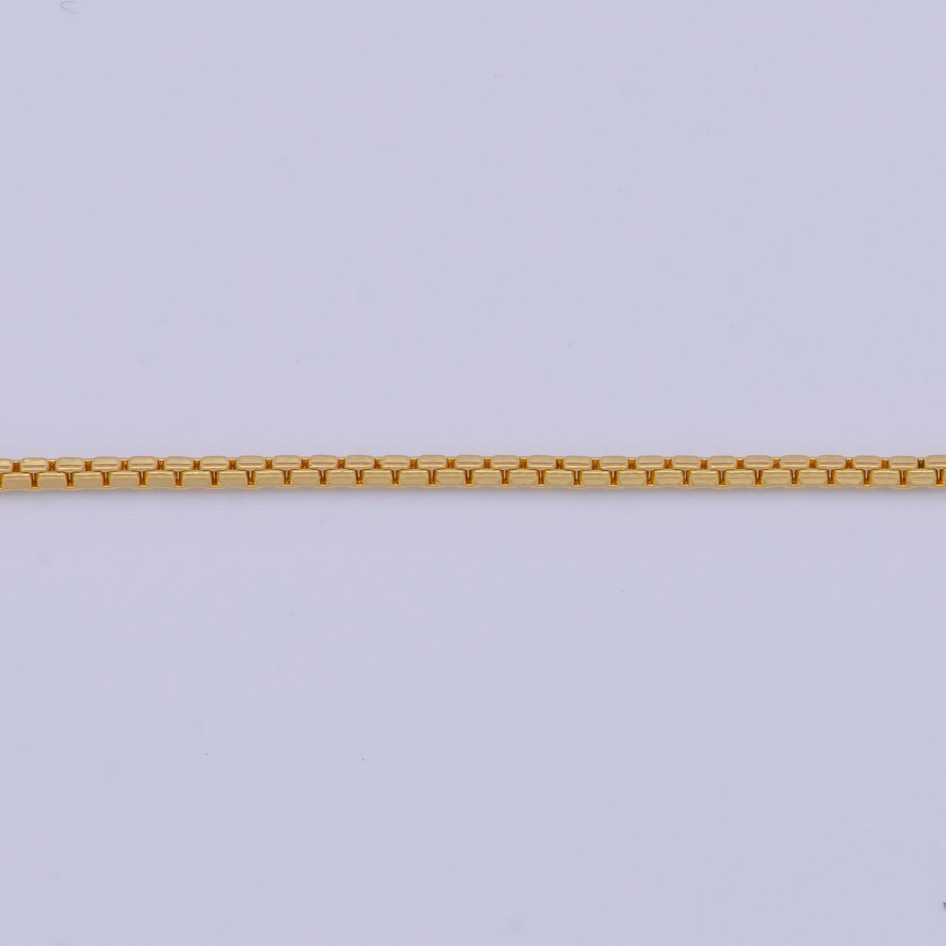 1.0mm dainty gold round box chain necklace, 24k gold filled 18.0" box link ready to wear necklace | wa-1132