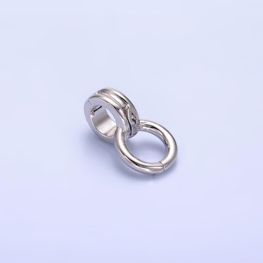S925 sterling silver round pull gate clasps for jewelry making supplies charm holder necklace component sl-540