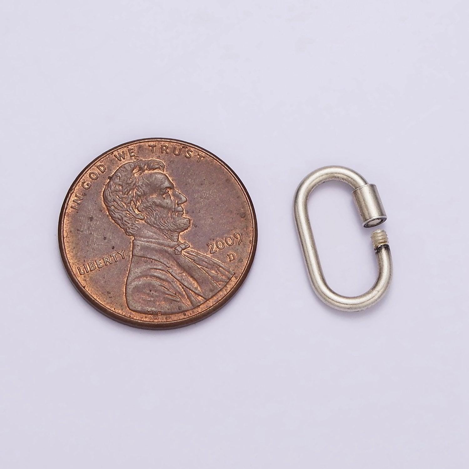 Antique silver carabiner s925 sterling silver dainty screw lock clasp for jewelry making sl-299