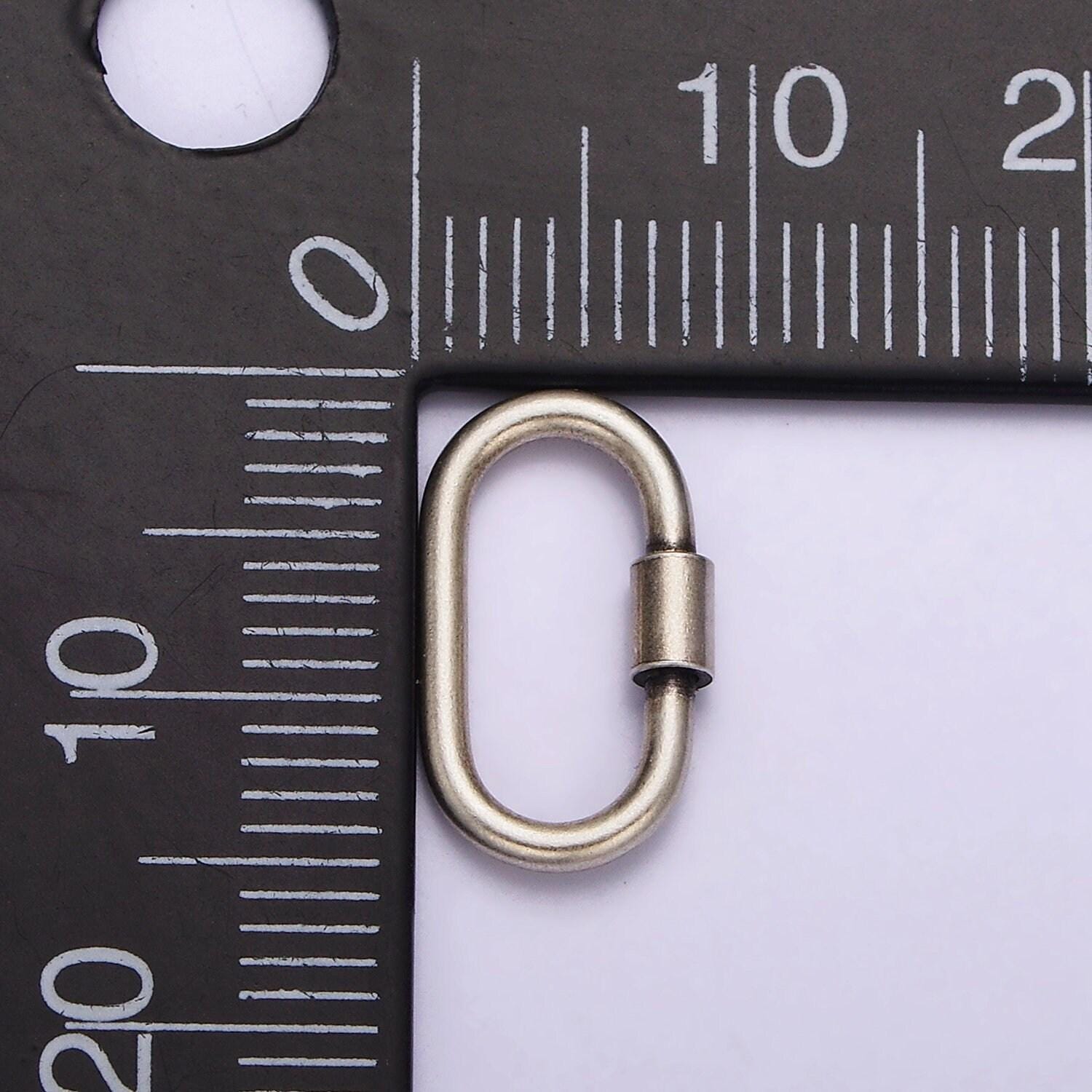 Antique silver carabiner s925 sterling silver dainty screw lock clasp for jewelry making sl-299