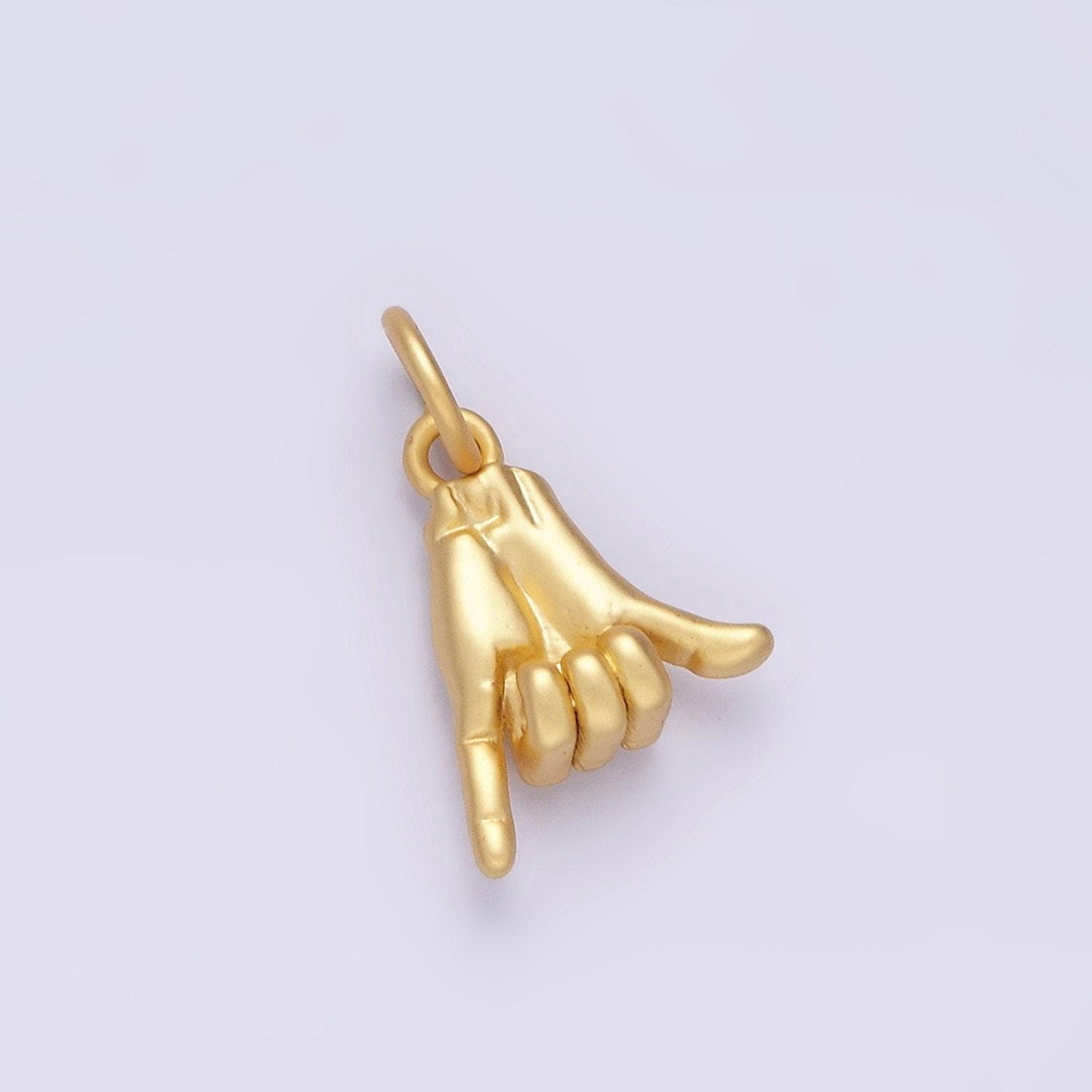 Shaka hand sign symbol charm, unique gold fill hang loose pendant sign for necklace pendant bracelet earring charm jewelry making ac-1375