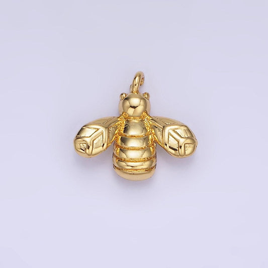 Mini gold bee pendant charm, insect bug pendant charm 11.4mm | ag-633