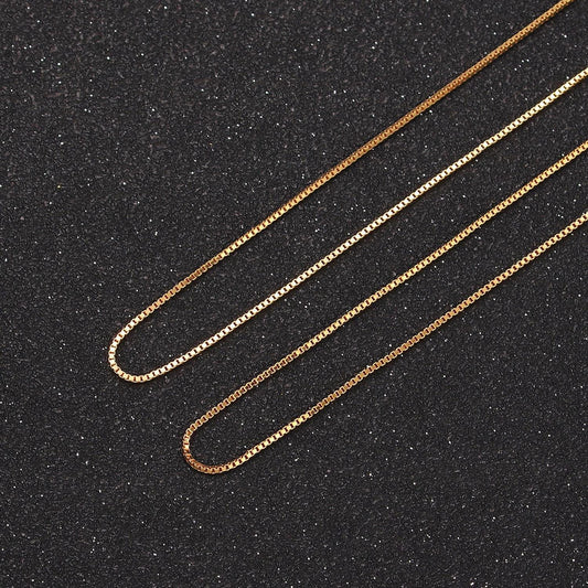 Dainty box chain 14k gold vermeil chain necklace, layering necklace, gift for her fine chain for minimalist jewelry supplies wa2154