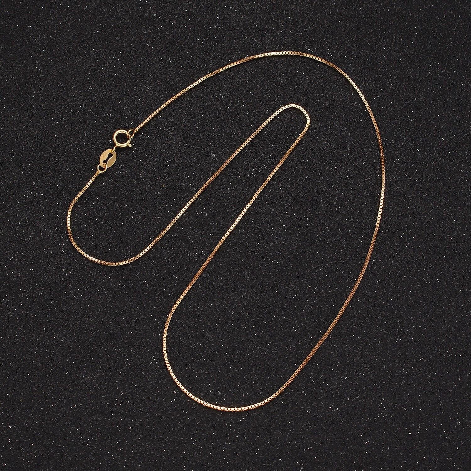 Dainty box chain 14k gold vermeil chain necklace, layering necklace, gift for her fine chain for minimalist jewelry supplies wa2154