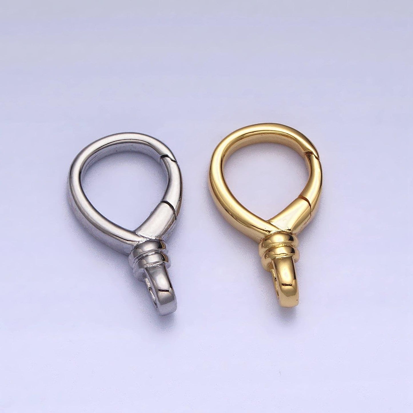 Gold or silver push gate oval clasp, spring gate clasp, 11.8x19.5mm wholesale supply for Bag Charm Component Jewelry Making Supply Z307
