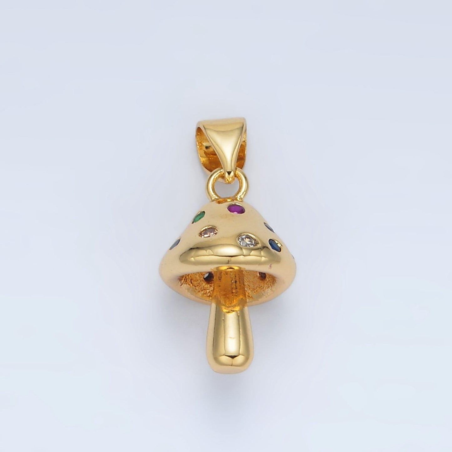 Gold mushroom charm small unique magic mushroom pendant jewelry gift idea for bracelet necklace supply component diy jewelry aa1407