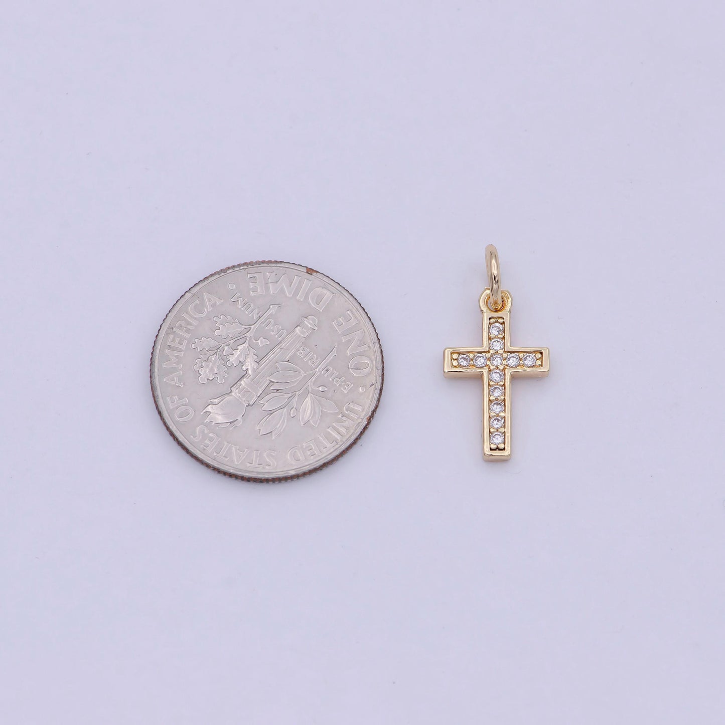 18k gold filled cross charm minimalist religious jewelry supply christian catholic jewelry findings w-177