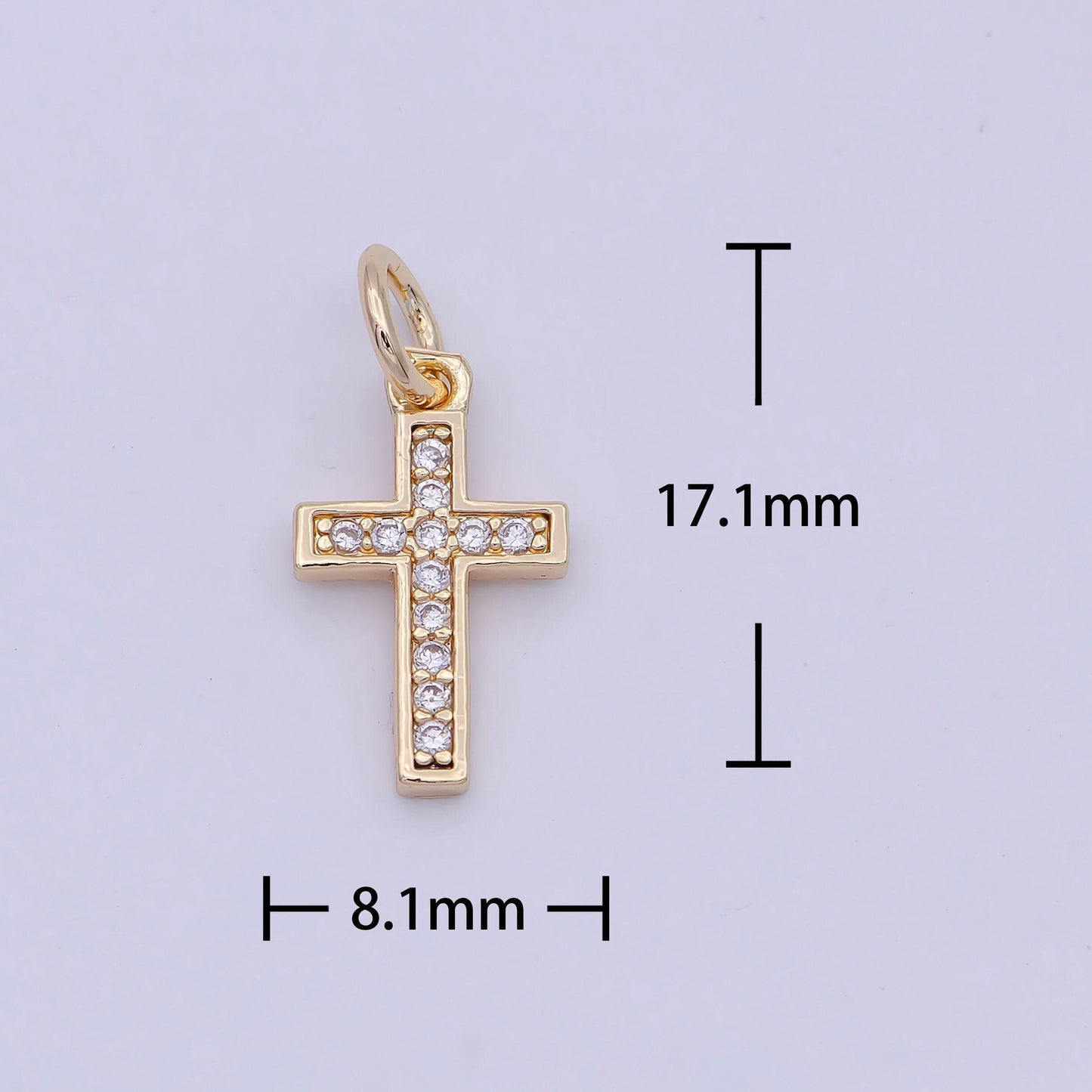 18k gold filled cross charm minimalist religious jewelry supply christian catholic jewelry findings w-177