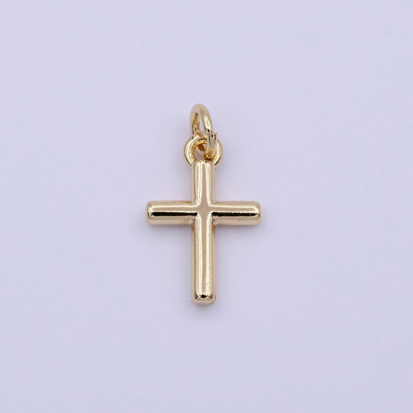 Mini 18k gold filled cross charm, dainty minimalist cross pendant, diy fashion jewelry making supply for necklace bracelet earring | ac-1140