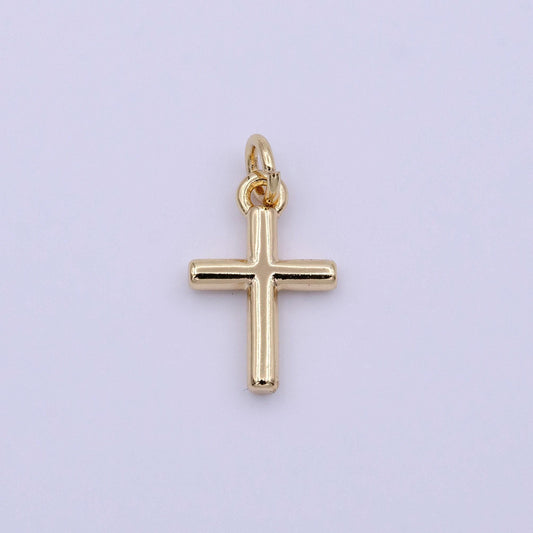 Mini 18k gold filled cross charm, dainty minimalist cross pendant, diy fashion jewelry making supply for necklace bracelet earring | ac-1140