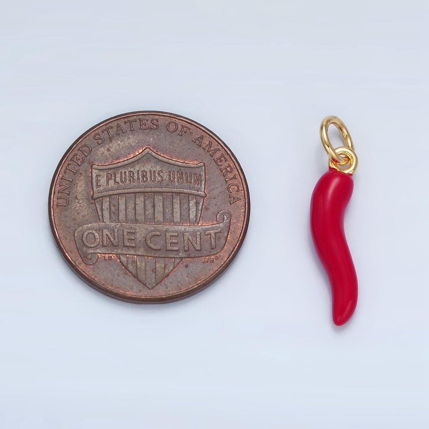 24k gold filled 17mm red chili charm enamel hot stuff pendant add-on charm | x306