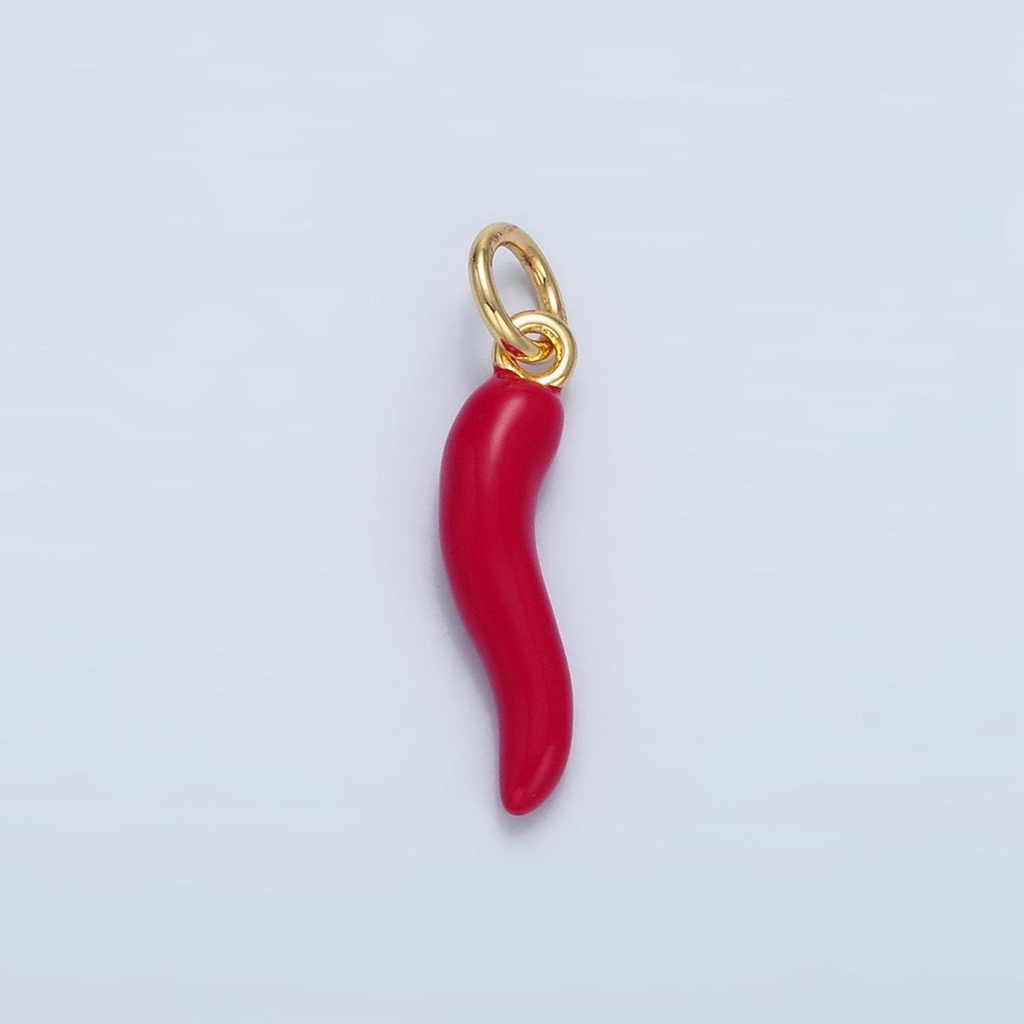 24k gold filled 17mm red chili charm enamel hot stuff pendant add-on charm | x306