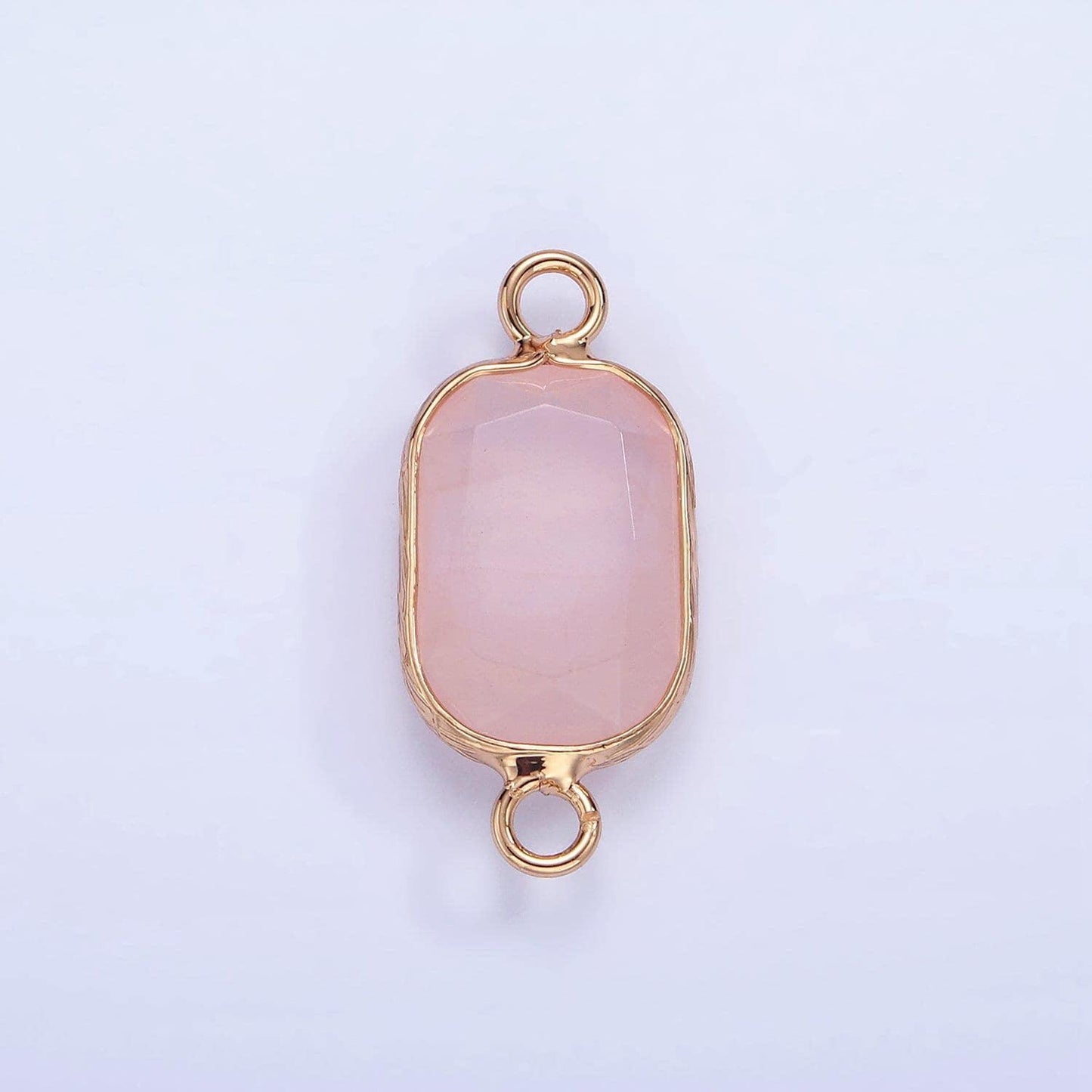 14k gold filled rose quartz, clear quartz, howlite, labradorite, onyx, amethyst oval bezel connector | g005 - g010