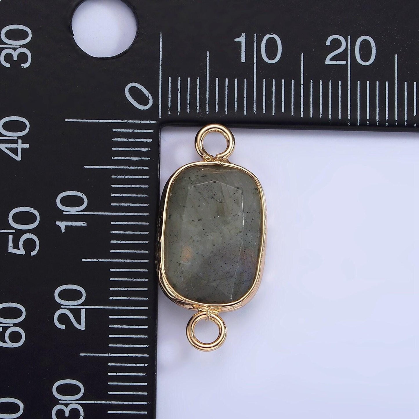 14k gold filled rose quartz, clear quartz, howlite, labradorite, onyx, amethyst oval bezel connector | g005 - g010