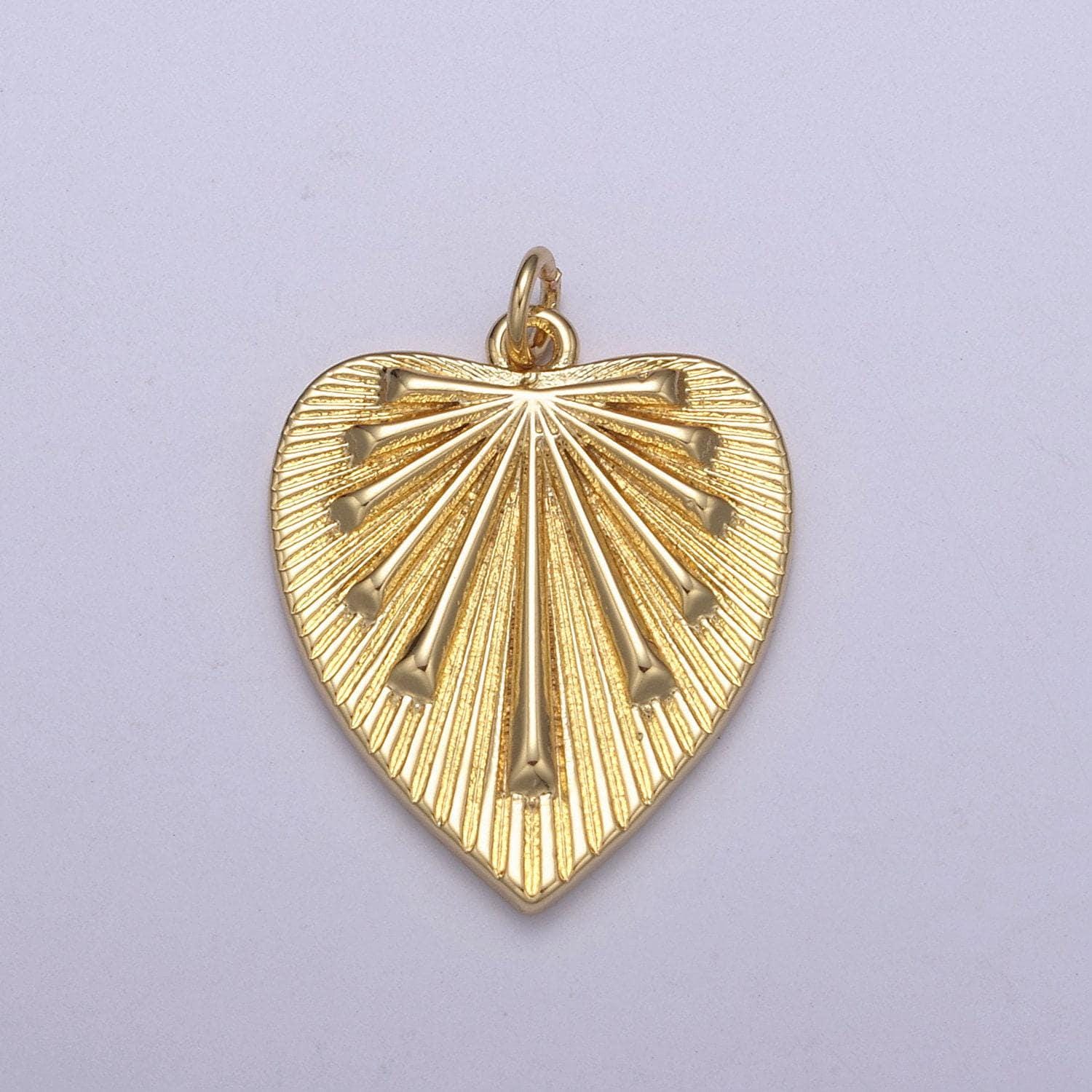 14k gold filled heart pendant, heart necklace, heart medallion, heart charm, love pendant, gold heart pendant n-308