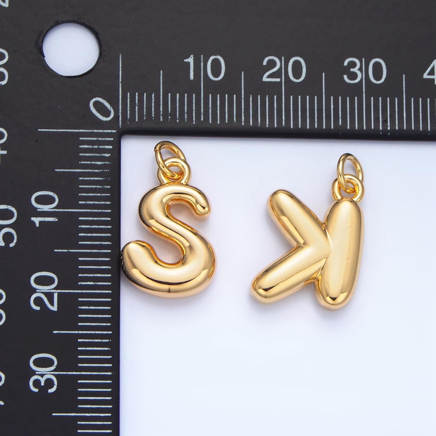 18k gold filled alphabet balloon initial charm dainty puffy letter charm necklace bubble font style necklace bracelet a1513