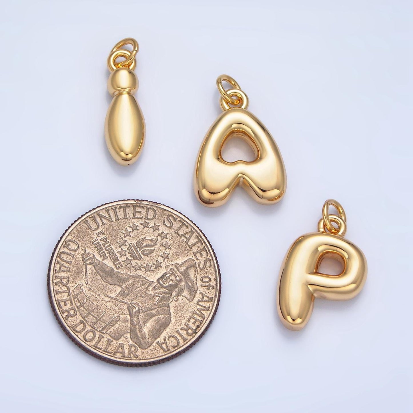 18k gold filled alphabet balloon initial charm dainty puffy letter charm necklace bubble font style necklace bracelet a1513
