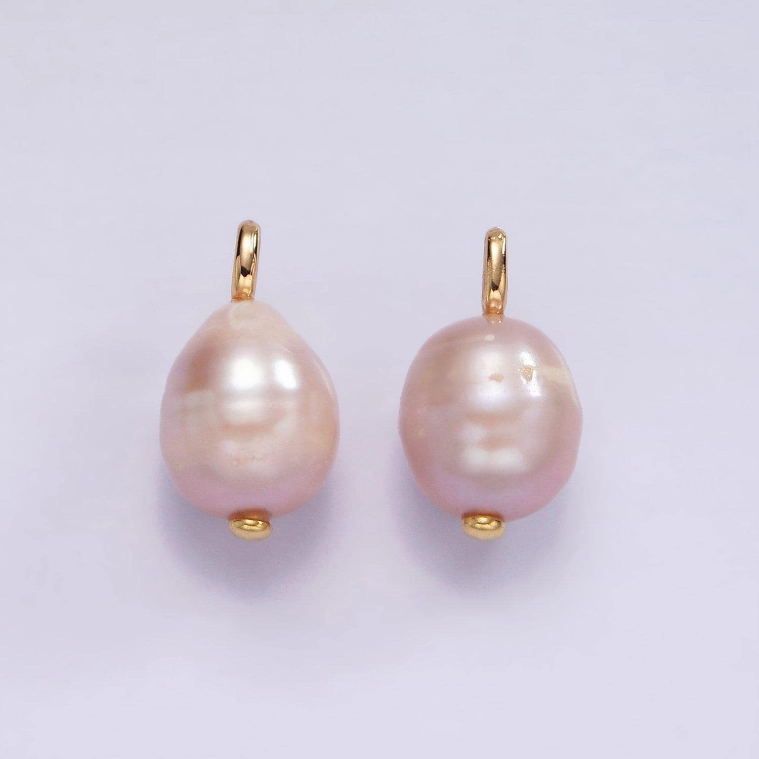 14k gold filled 17mm pink freshwater pearl drop pendant | p1651