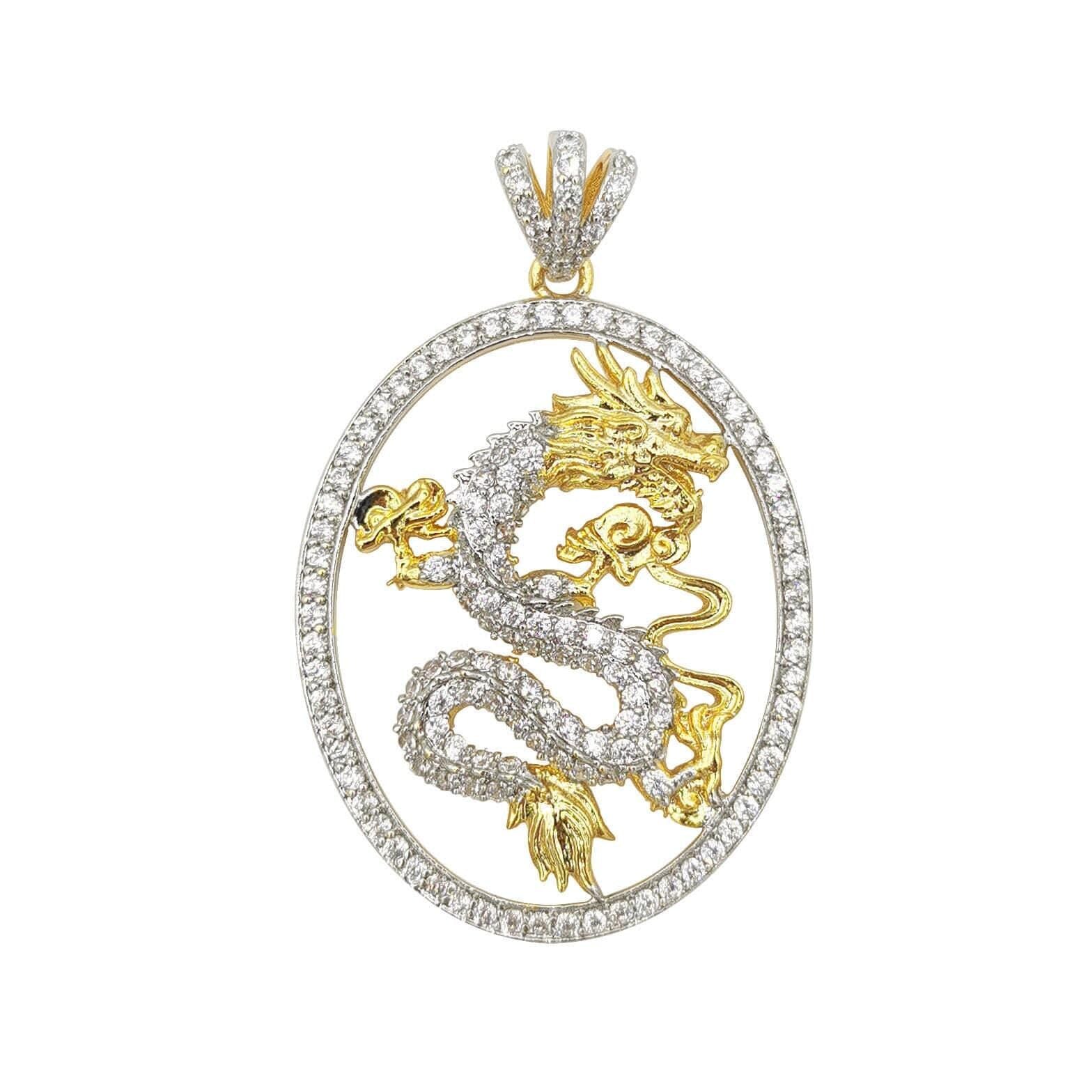 Wholesale plated gold and silver chinese dragon pendant with micro pave cz rhinestones, pendant for necklace bracelet anklet making j-189