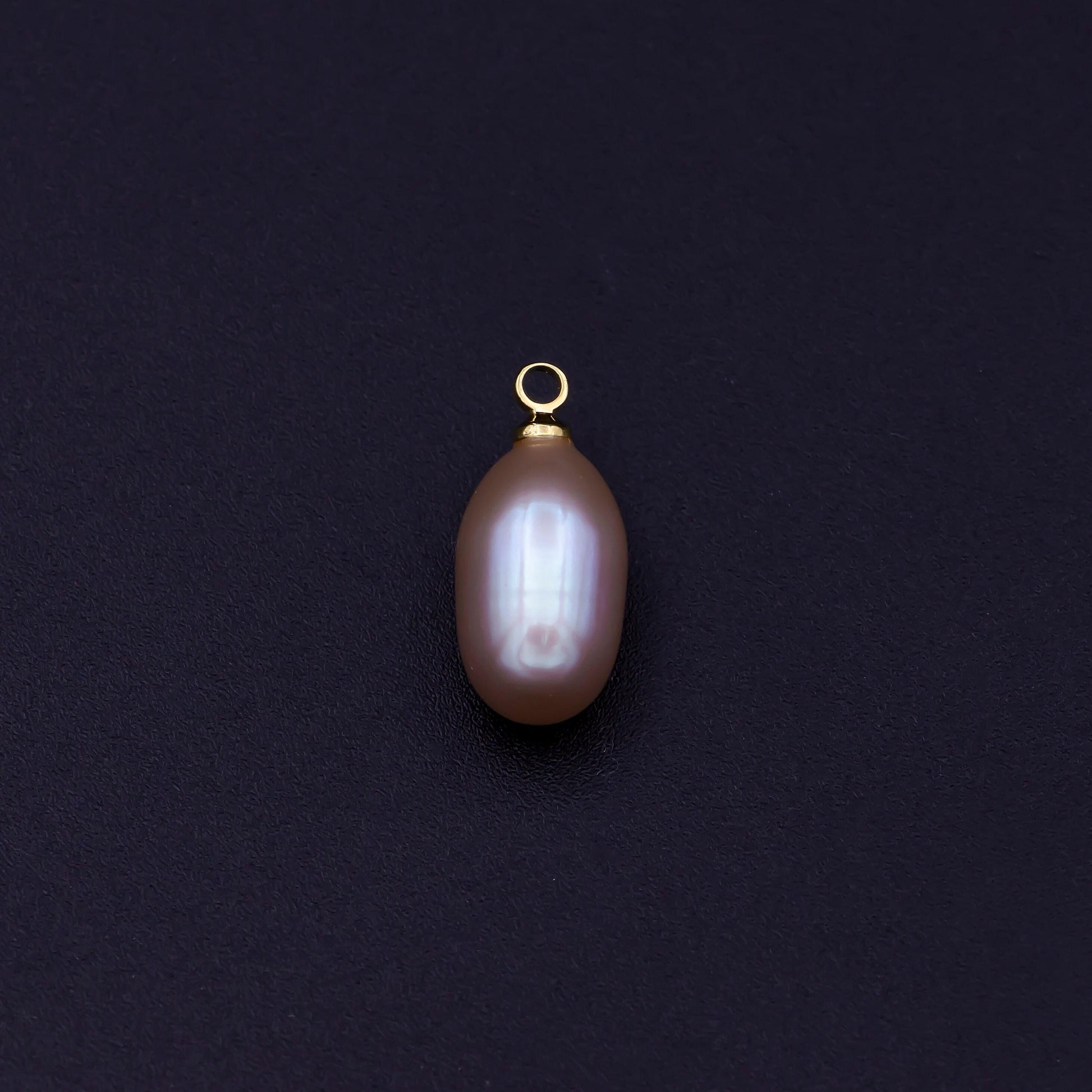 Natural lavender purple teardrop pearl charm natural freshwater pearl, mauve champagne single keshi pendant, bridesmaid jewelry gift p-1782