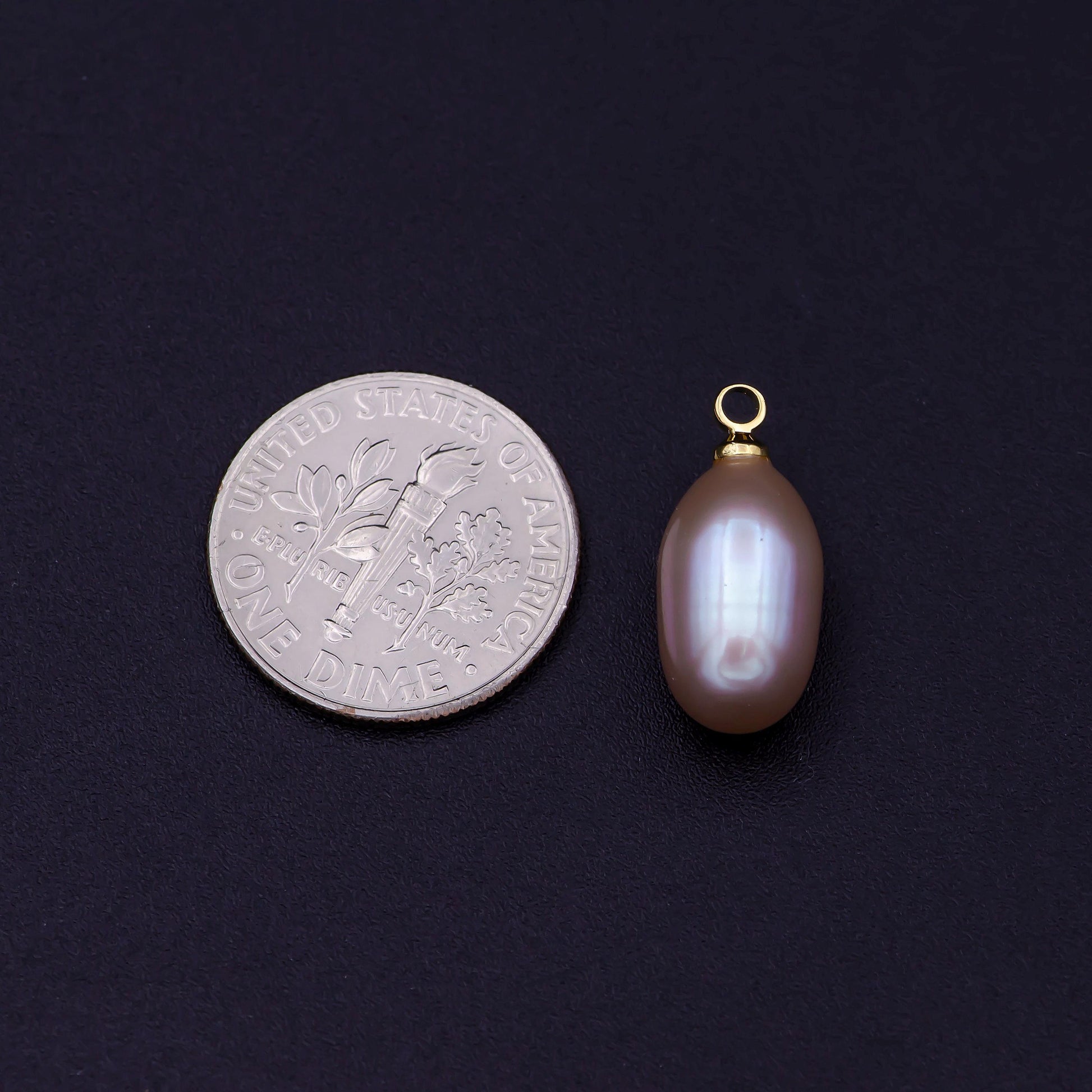 Natural lavender purple teardrop pearl charm natural freshwater pearl, mauve champagne single keshi pendant, bridesmaid jewelry gift p-1782