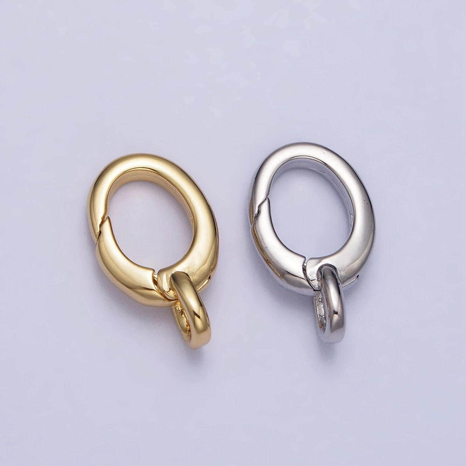 Dainty gold push in clasp, plain lobster clasp, enhancer link to charms for necklace jewelry making supply z-123