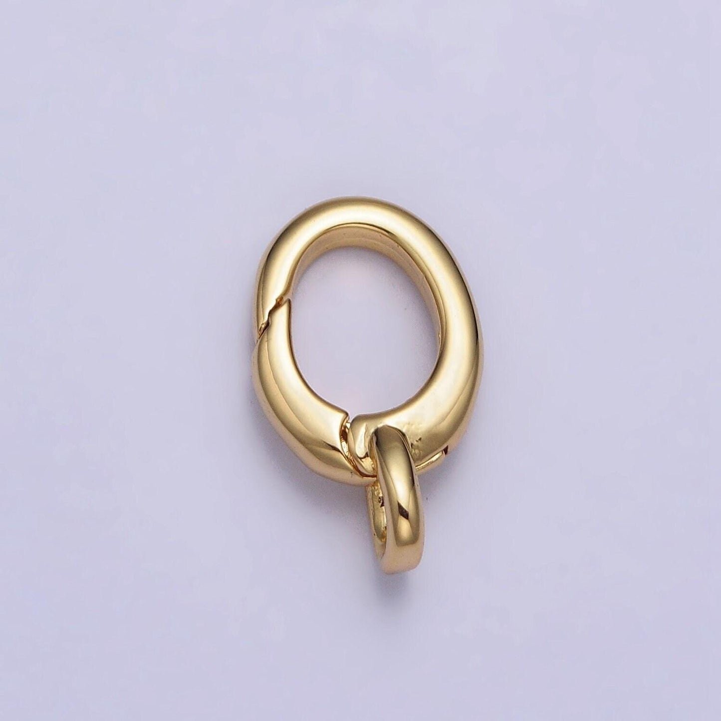 Dainty gold push in clasp, plain lobster clasp, enhancer link to charms for necklace jewelry making supply z-123