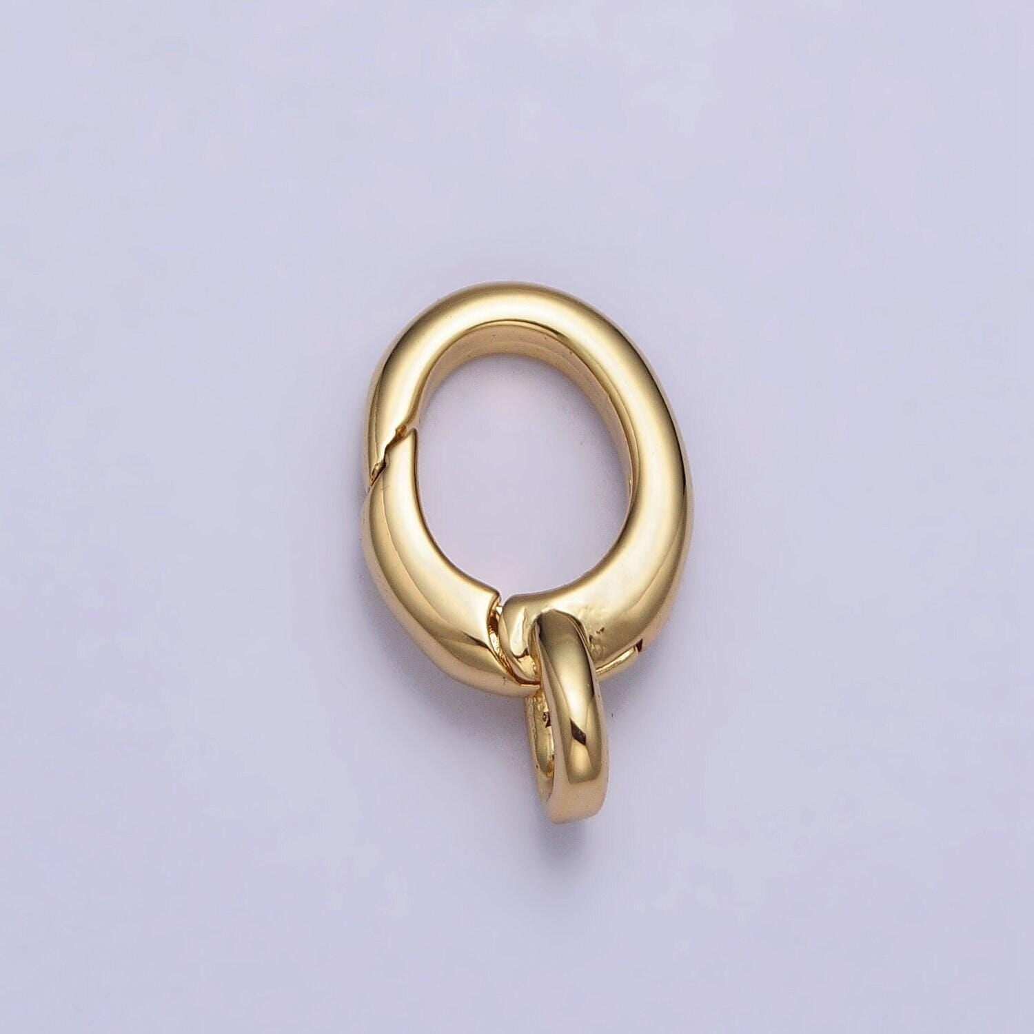 Dainty gold push in clasp, plain lobster clasp, enhancer link to charms for necklace jewelry making supply z-123