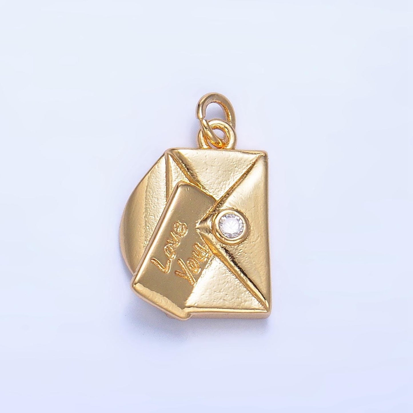 Dainty love letters gold charm envelope love you pendant dainty charm for diy jewelry making supply Love note Charm w101