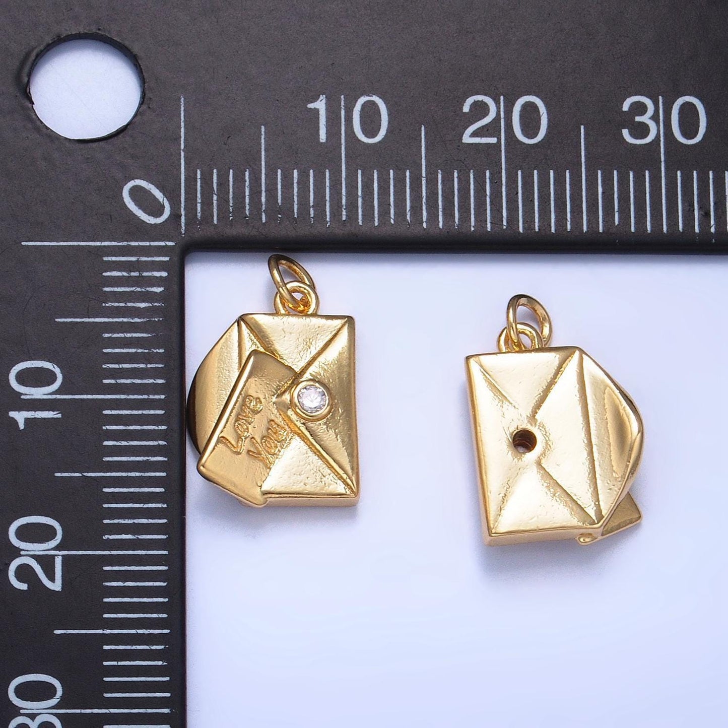Dainty love letters gold charm envelope love you pendant dainty charm for diy jewelry making supply Love note Charm w101