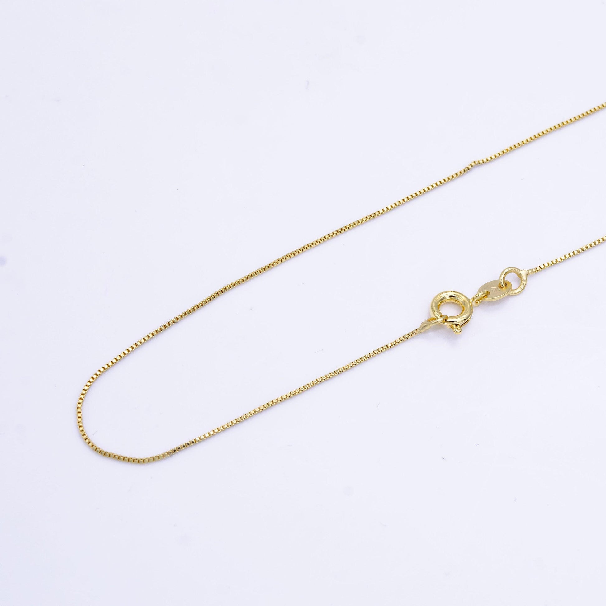 Fine 14k gold filled box chain necklace delicate 17.5 inch layering chain necklace for minimalist jewelry inspired wa2511